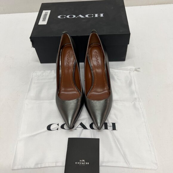 COACH Waverly 85mm SMTL Gunmetal Pumps in box - Picture 2 of 14